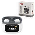 אוזניות איכותיות EarBuds F11 PiZZi אלחוטיות Bluetooth עם מסך טאץ' ותצוגה בעברית ובית טעינה קומפקטי