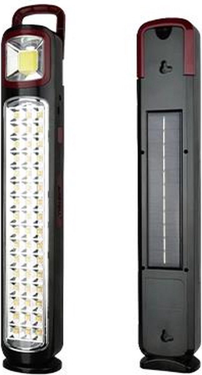 מנורת חירום USB סולארית שחור